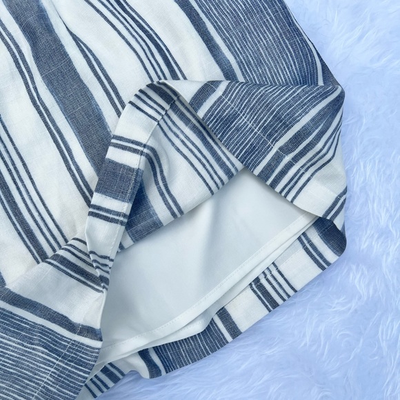 Naked Zebra Blue & White High Waist Striped Shorts - Picture 6 of 6